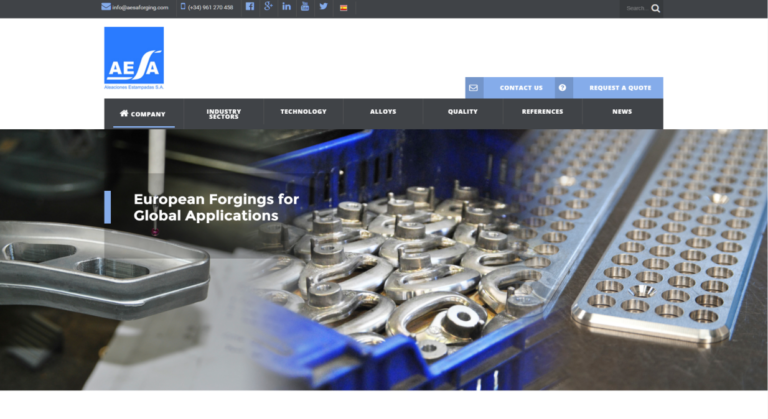 Nueva Web De Aesa Para Exportación Forja De Aluminio Aleaciones Estampadas Aesa 