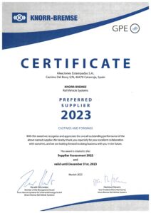 Certificado Proveedor Preferente_AESA_Knorr_Bremse